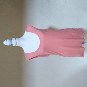 💎 Michael Stars Peach Slub Relaxed Fit Scoop Neck Tank Top One Size--Flawed Gem